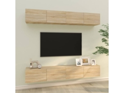 Estantería/Muebles de TV para Pared 4 Pzs 100X30X30 Cm Roble Sonoma