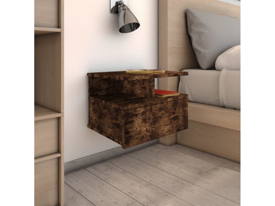 Mesa Cabeceira LOVELY HOME Mesinha Suspensa 40X31X27 Cm Cor Carvalho Fumado