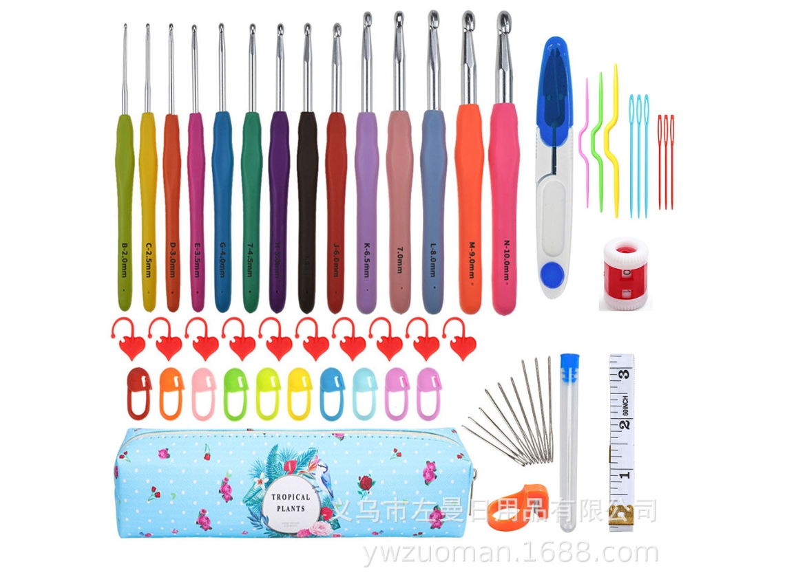 Juego De Accesorios Para Tejer Herramientas De Ganchillo Con Mango Suave Tpr C7 Siurn