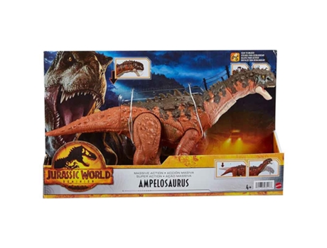 Figura de Juguete Jurassic World dinosaurio Ampelosaurus gran acción* MATTEL
