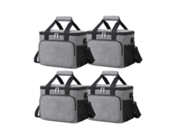 Bolsa térmica para el almuerzo, aislada, a prueba de fugas, gris, paquete de 4 unidades OEM