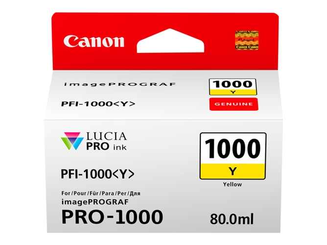 Cartucho de tinta Original CANON PFI-1000 Amarilloilla para imagePROGRAF PRO-1000