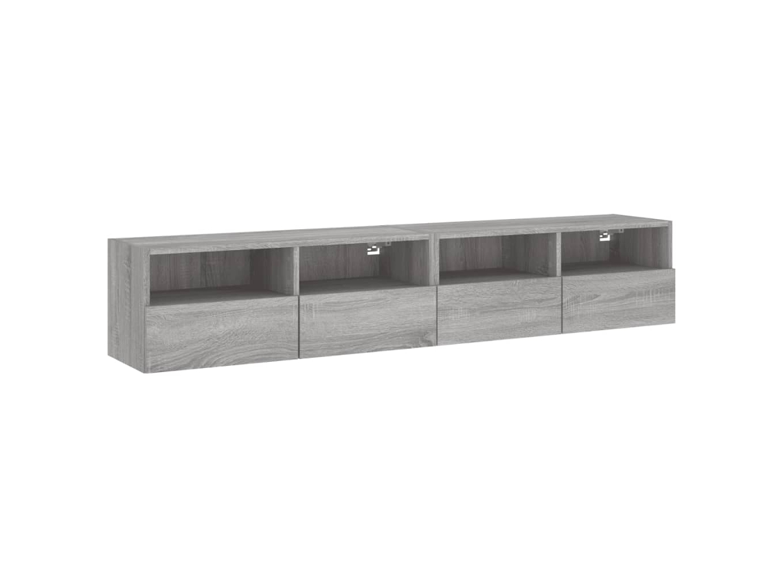 Conjunto 2 Muebles de pared para TV VIDAXL madera gris Sonoma (80 x 30 x 30 cm)