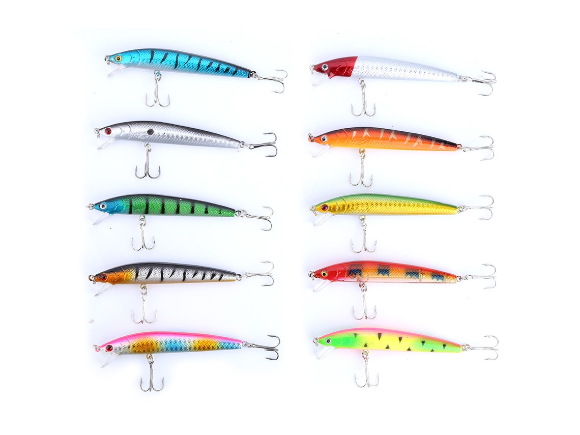 2026rebe-10pcs Iscas De Pesca Coloridas 95mm Crankbaits Anzuelos Afilados Accesorios De Pesca