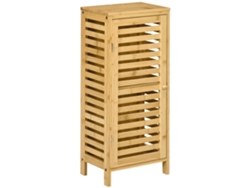 Mueble De Baño De Bambú Con 1 Estante Ajustable, Diseño Natural, 30 X 19,9 X 70 Cm, Natural
