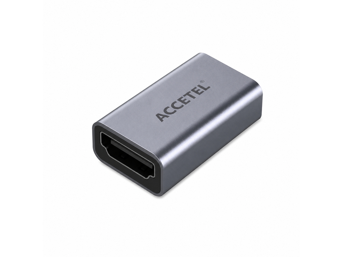 Adaptador Hdmi 2.1 Fêmea Para Fêmea 8k 48gbps Accetel Adh101 Cinzento Escuro