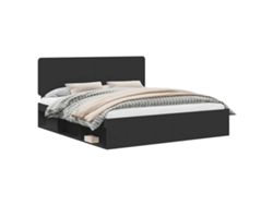 Maison Exclusive - Estructura De Cama Negro 180 X 200 Cm Madera De Pino Macizo