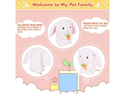 Conejo Robot De Peluche Que Habla Y Repite, Baila Y Se Agita, Graba, 16 Cm, Regalo Para Bebé