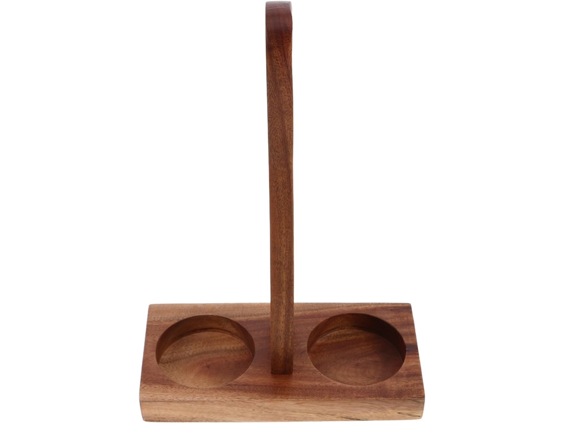 Bandeja Trituradora De Madera De Acacia De 57 Cm Con Base Antideslizante Y Soporte.