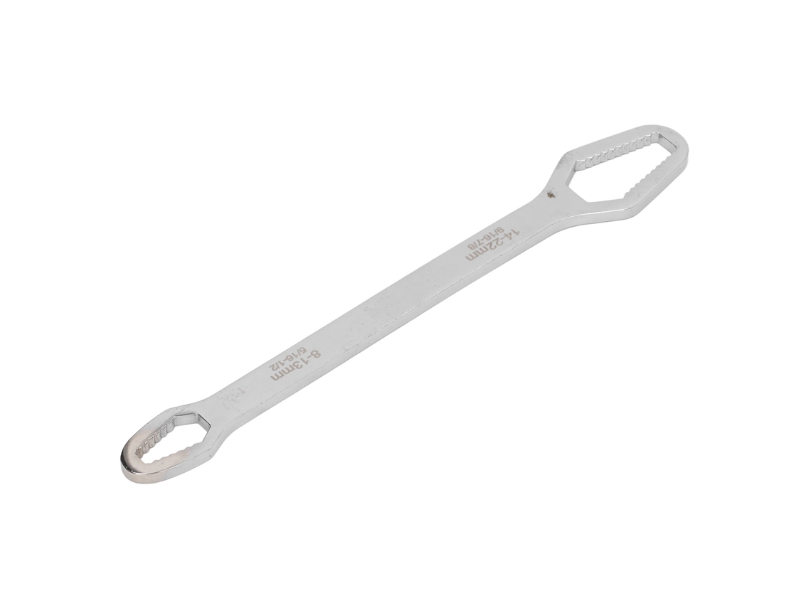 Llave autoajustable multifuncional de doble extremo, ajustable, de 8 a 22 mm, para reparación de automóviles, color plateado