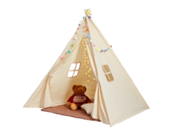 Tienda Tipi Infantil con Ventana, Colchoneta y Accesorios para Niños de 1 a 5 Años Tekmaquinas