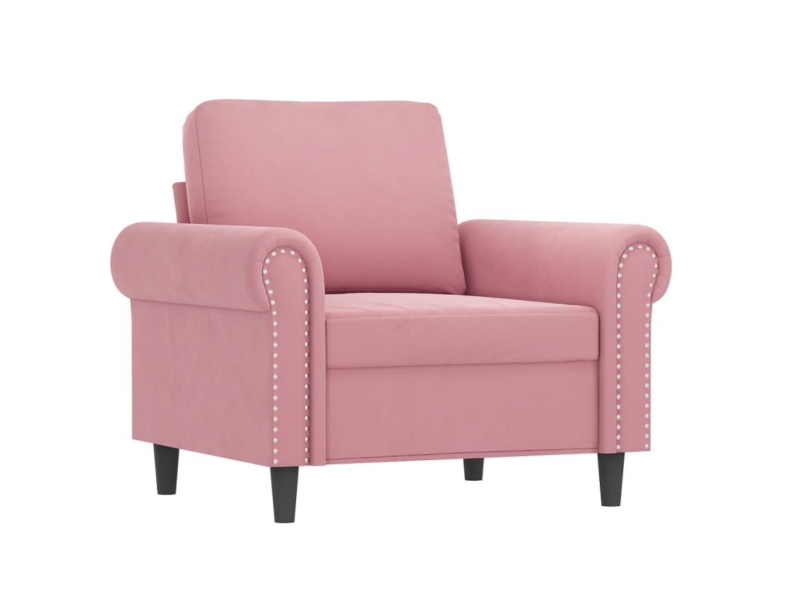 Juego De Sofás Con Cojines 3 Piezas Terciopelo Rosa