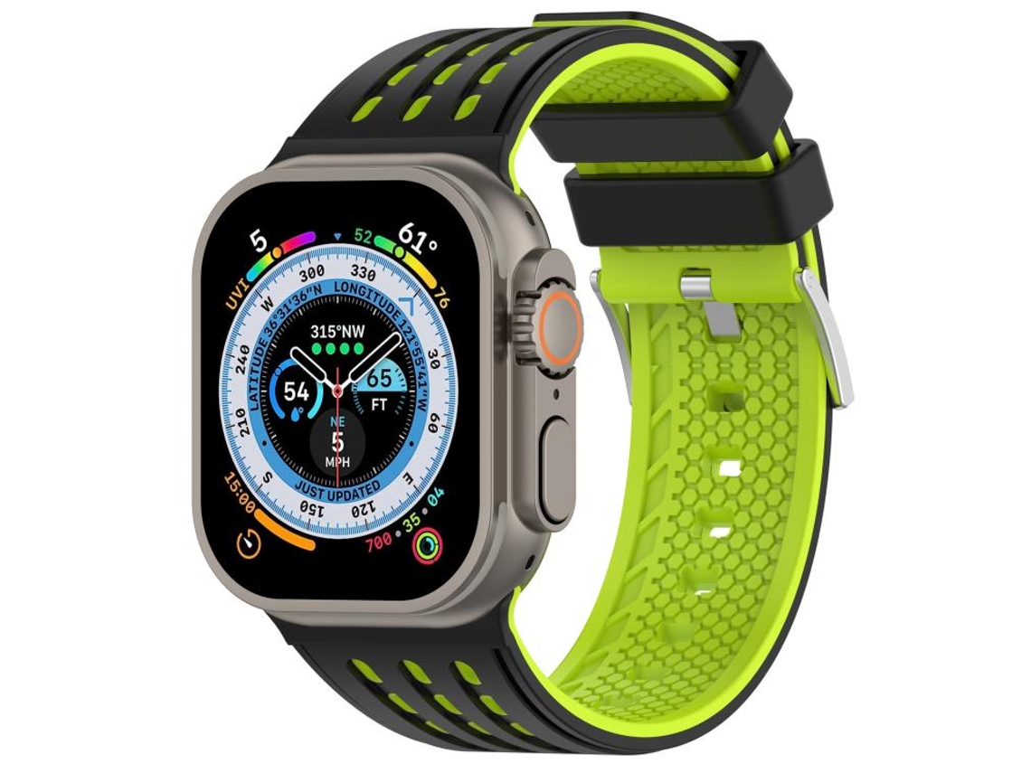 Correa para Apple Watch de 46/49/45/44 mm - Silicona bicolor transpirable con orificios verticales