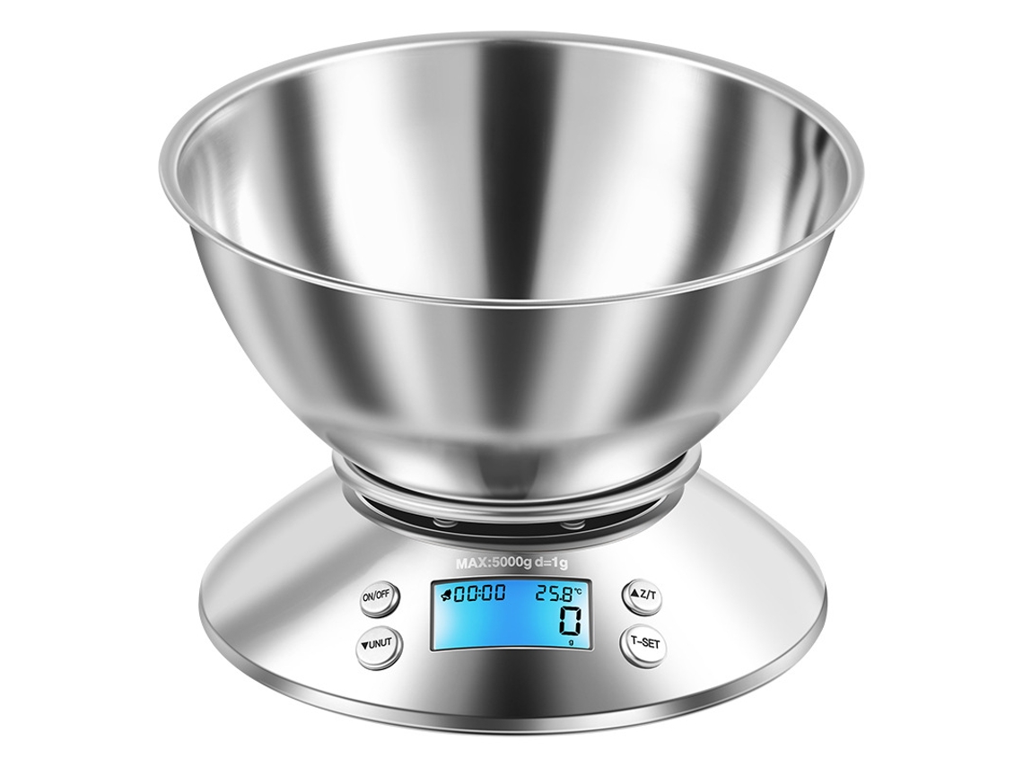 Balanza De Cocina Con Recipiente - Balanza De Cocina Electrónica - Balanza De Cocina De Acero Inoxidable - 5 Kg
