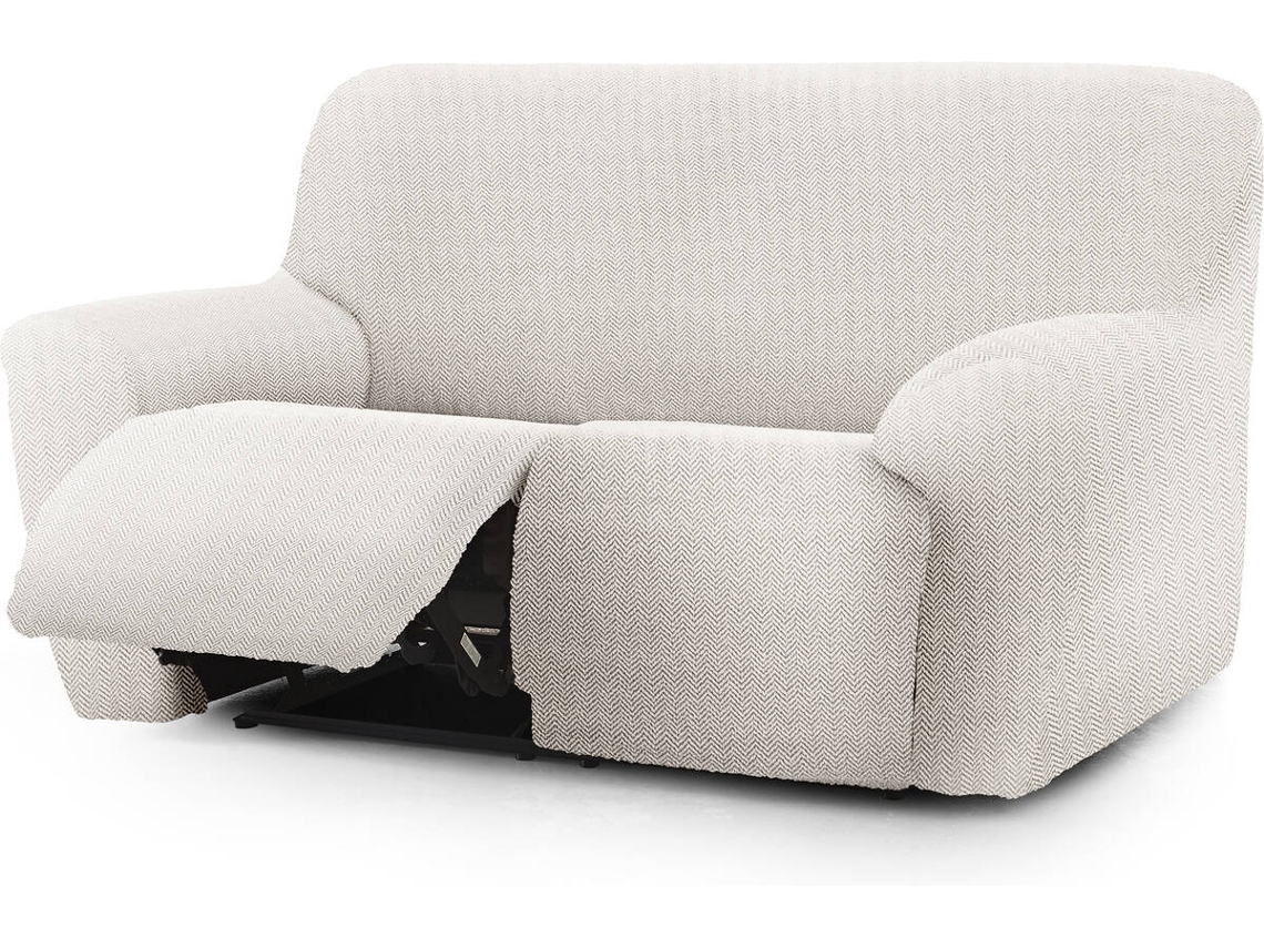 Funda de Sofá Relax Extensible 3 Plazas x 2 Izquierda EYSA Premium Jaz Tejido Multielástico (260 x 70 x 120 cm - Poliéster y Algodón - Crudo)