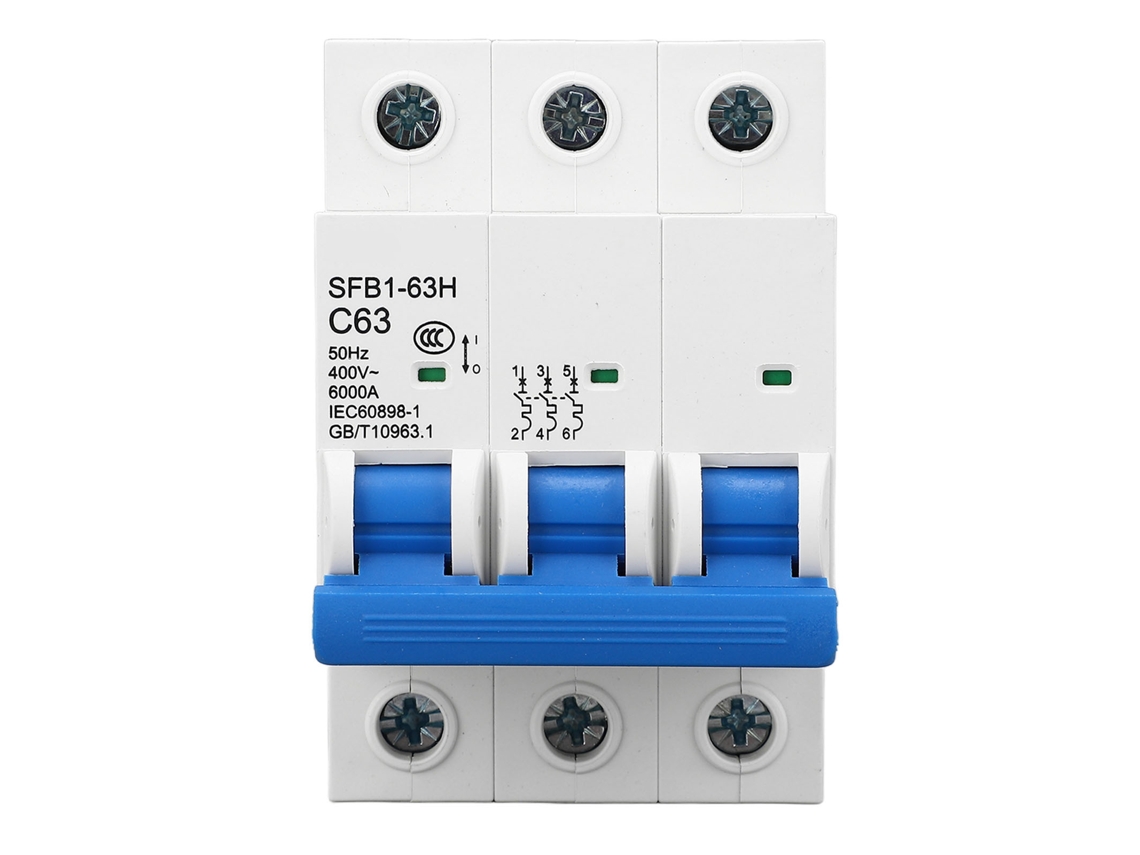 Disyuntor Mcb 3p Ca 400v Chave De Proteção 6ka Para Segurança Residencial