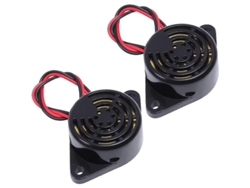 2 Unidades De Zumbador Eléctrico Piezoeléctrico Con Alarma Activa De 3v-24v, Sonido Continuo De 100db Para Tráfico Exterior En Fábrica.