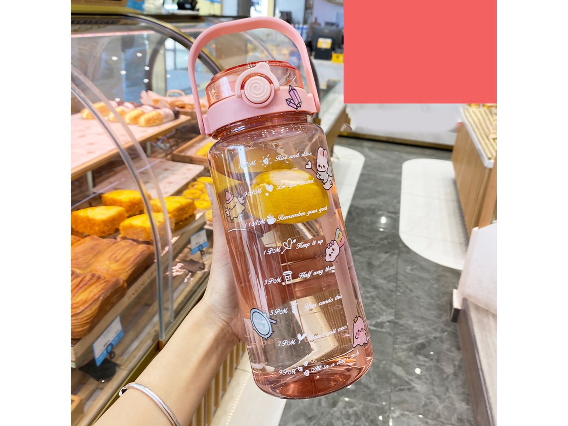 Botella De Agua Grande De 1500 Ml Con Pajita, 2 Métodos Para Beber, Escala Transparente, Pc Pp, Para Uso En El Gimnasio.