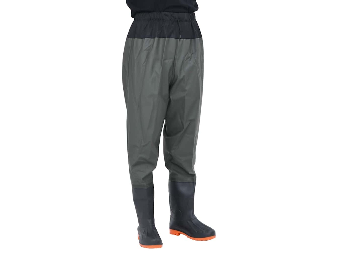 Vadeador de cintura con botas VIDAXL verde oscuro talla 43
