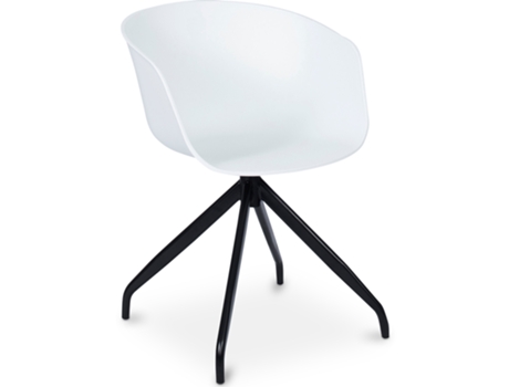 Silla de Oficina Tapizada con Brazos Silla de Escritorio de Diseño Negro Jodie Joan 54x54x72cm PRIVATEFLOOR