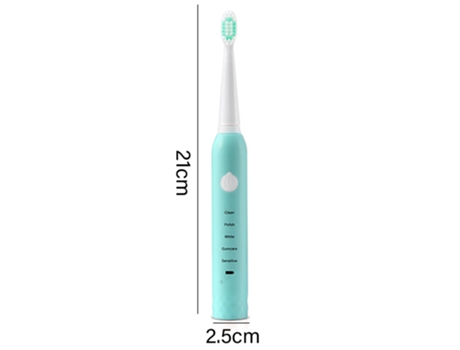 Cepillo de dientes Adulto Eléctrico Recargable Sonic Soft Bristle Usb Face Wash 2 en 1 Verde