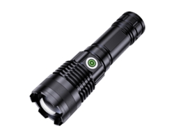 Linterna láser para exteriores de alto brillo con zoom telescópico y haz de largo alcance.