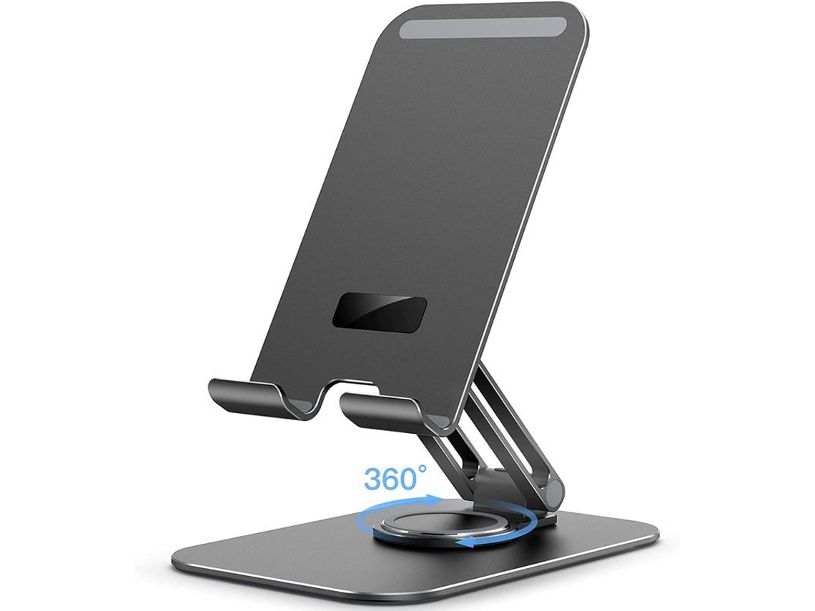 Soporte De Escritorio Ajustable Para Tablet Con Base Giratoria De 360°, Soporte Plegable Portátil Para Tablets De 4 A 13 Pulgadas (negro)