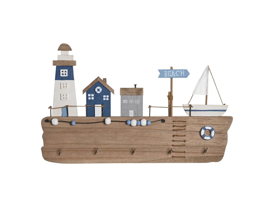 Perchero de Pared DKD Home Decor Madera MDF (34,5 x 1,5 x 21,5 cm)