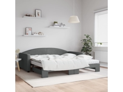 Sofá Cama Nido Con Colchón Tela Gris Oscuro 100x200 Cm