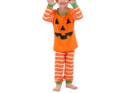 Kkpm-conjunto De Pijamas Halloween Familiar Coincidente Con Cuello Redondo Manga Larga Para Niños 6-7y Naranja