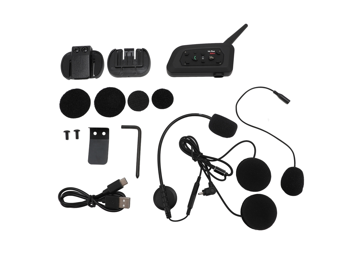 Auriculares Bluetooth Para Motocicleta Con Intercomunicador, Alcance De 1200 M, Resistentes Al Agua, Sistema De Comunicación Inalámbrica En Tiempo Real Para Cascos.