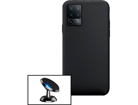 Carcasa + Soporte Magnético Oppo A94 PHONECARE Silicona Líquida Negro