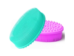 Cepillo De Baño De Silicona De Doble Cara, Mango Exfoliante Suave, Esponja Vegetal De Goma, Higiénico Y Portátil.
