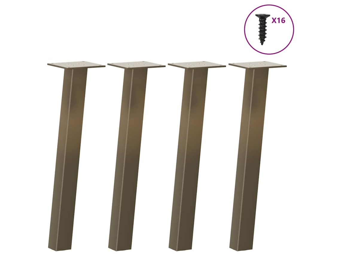 Patas Para Mesa De Centro 4 Uds Acero Acero Natural 30 Cm