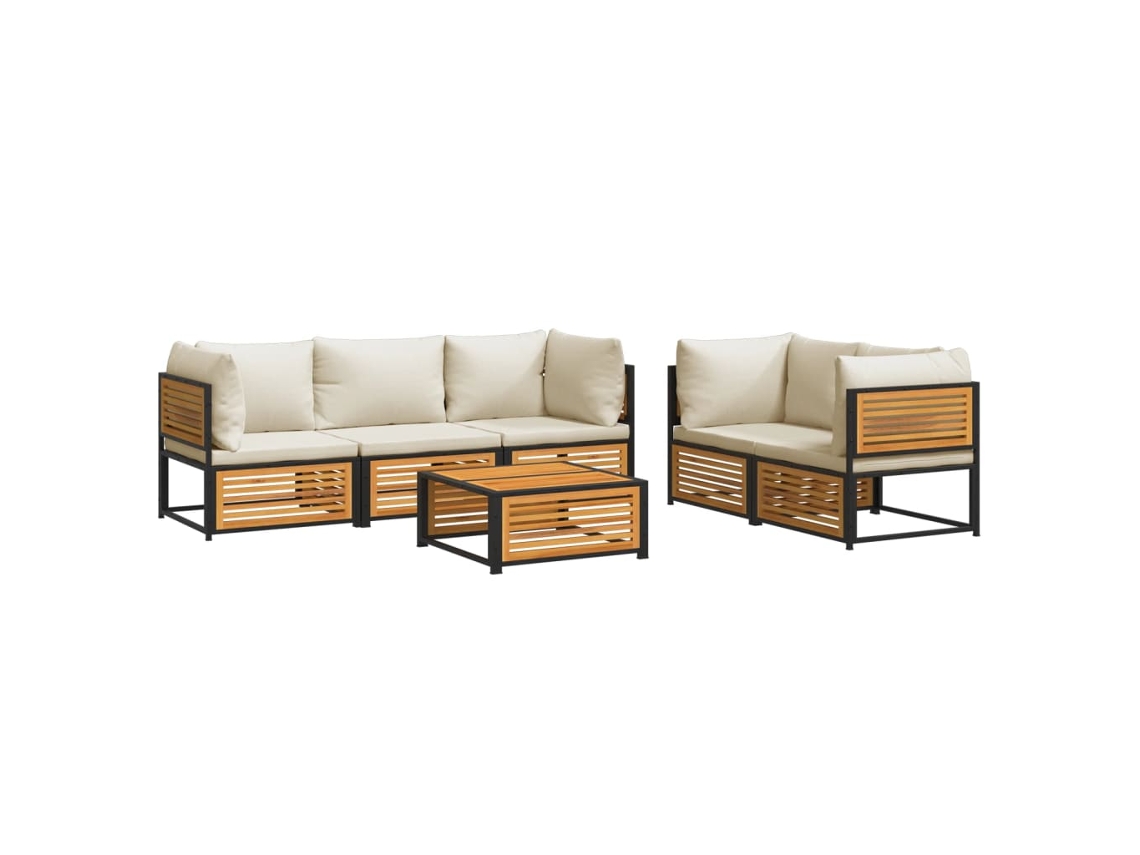 Maison Exclusive - Set De Sofás De Jardín Con Cojines 6 Pzas Madera Maciza Acacia