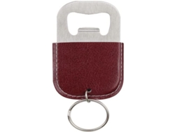 Abrelatas Portátil De Acero Inoxidable Con Funda De Cuero Sintético (rojo Vino, 1 Unidad)