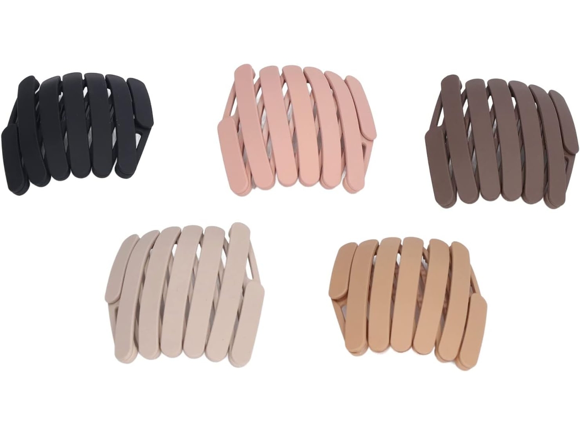 Faixa De Cabelo Moderna Com Bolso: Faixa De Cabelo Dobrável Com Dentes, Retrátil Para Meninas