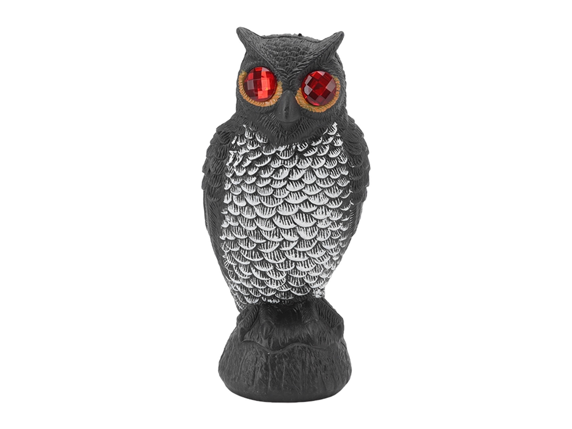 Figura De Corujão Falso De Plástico Com Olhos Vermelhos Para Repelir Aves, Deterrente De Aves Resistente Ao Desgaste Para Jardim
