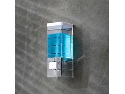 Dispensador de jabón manual Rosewell para baño, sin necesidad de taladrar, para colgar en la pared, con pasta desinfectante sin dejar rastro, botella transparente