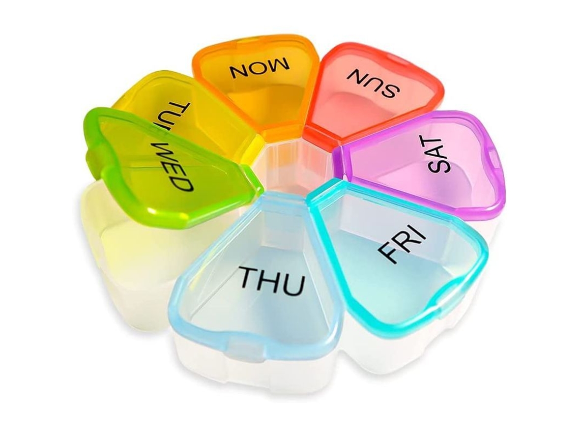 Organizador Semanal De Pastillas, Pastillero De 7 Días, Estuche De Viaje Para Pastillas Con 7 Compartimentos Independientes.