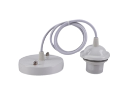 Rebe-lámpara Colgante E27, Cable Textil Ajustable 100cm, Compatible Con Abatimiento, Ideal Para Cocina, Blanco