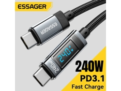 Cable Essager Es-x47 5a 240w Tipo-c A Tipo-c, Transmisión De Datos, 1 M/2 M De Largo