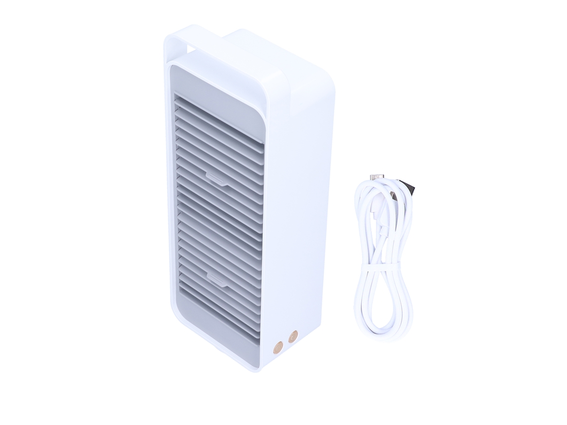 Ventilador De Mesa Usb Com Duas Pás Giratórias, 3 Velocidades, Bateria 4800mah, Silencioso Para Casa Escritório Dormitório Branco