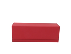 Caja para tarjetas, piel sintética, multiusos, sello magnético para la fecha, gran capacidad, guarda más de 400 tarjetas, roja, sin marca.