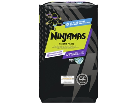 Ninjamas Ropa Interior Absorbente Niño 4-7 Años 17-30 kg 10 Unidades PAMPERS