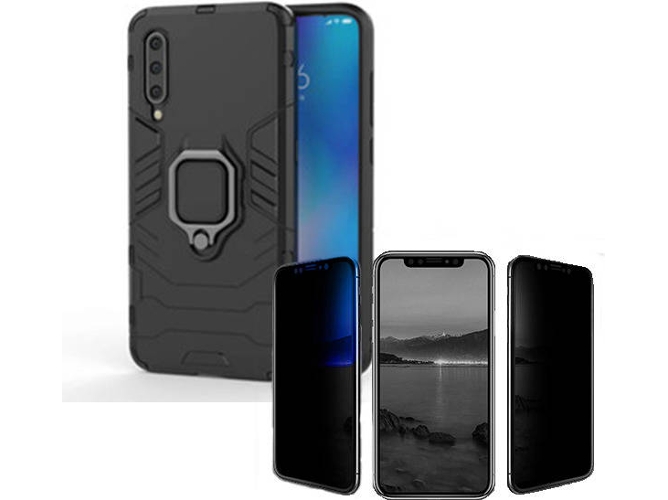 Kit Carcasa y Protector Privacy Huawei Y6 2019 Military Defender Negro