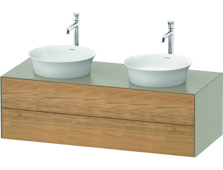DURAVIT Tulip blanco, mueble de baño colgado en la pared, ancho 1300 x profundidad 550mm, con 2 cajones, con tecnología tip-on, WT4988B