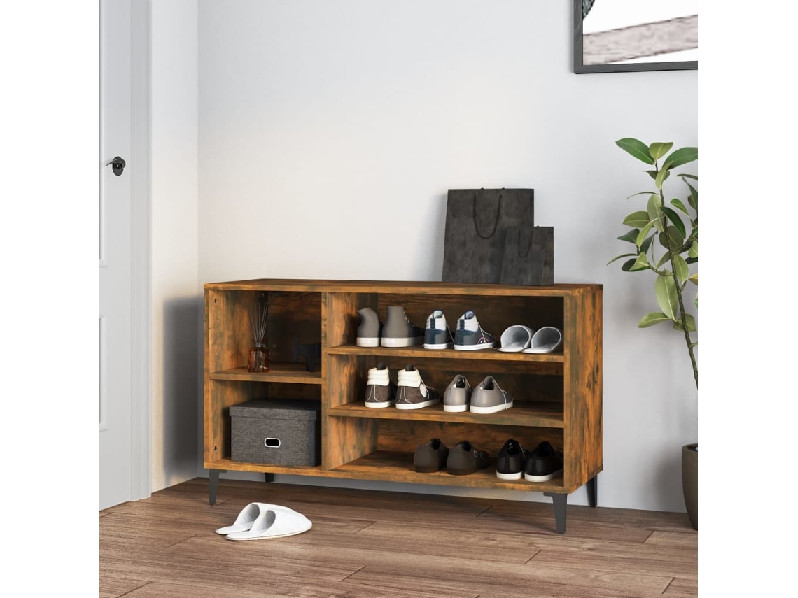Zapatero Organizador en Derivados de Madera Roble Ahumado 102X36X60 Cm