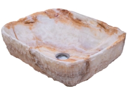 Lavabo rectangular de piedra sobre encimera baño FORZINI FZ-104 (40x15 cm)