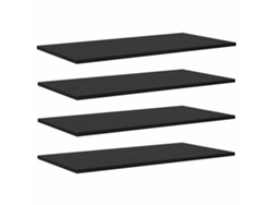 Tablero De Estantería | Estante 4 Uds Negro 80 X 40 X 1,5 Cm